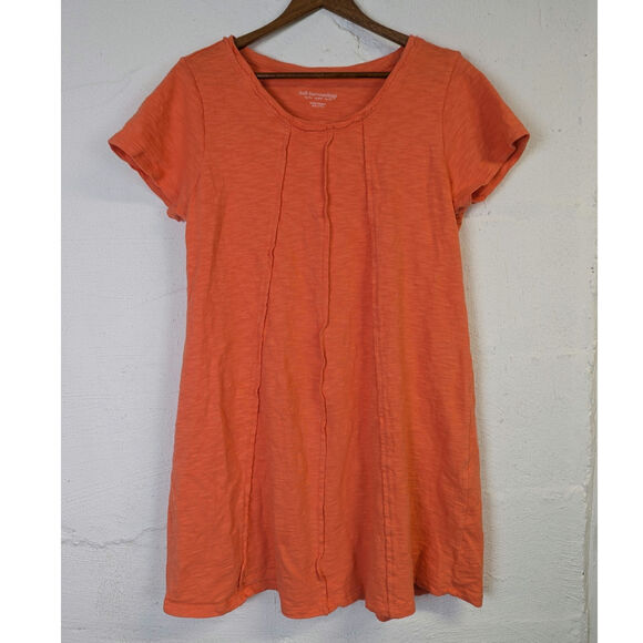 Soft Surroundings Shift Dress Womens Medium Petite Orange Boho Lagenlook Beachy - Picture 1 of 6